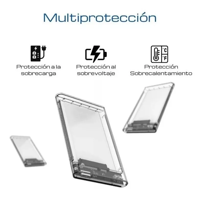 CAJA PARA DISCO DURO SATA 2.5″ TRANSPARENTE 3.0 – Tienda MYFIMPORT